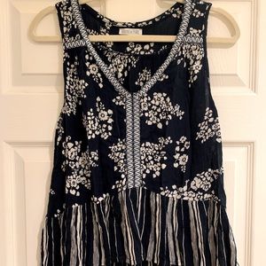 Flower/stripe blouse